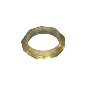 Iris Apfel & Bajalia Faceted Lucite Bangle Bracelet Translucent Amber Yellow